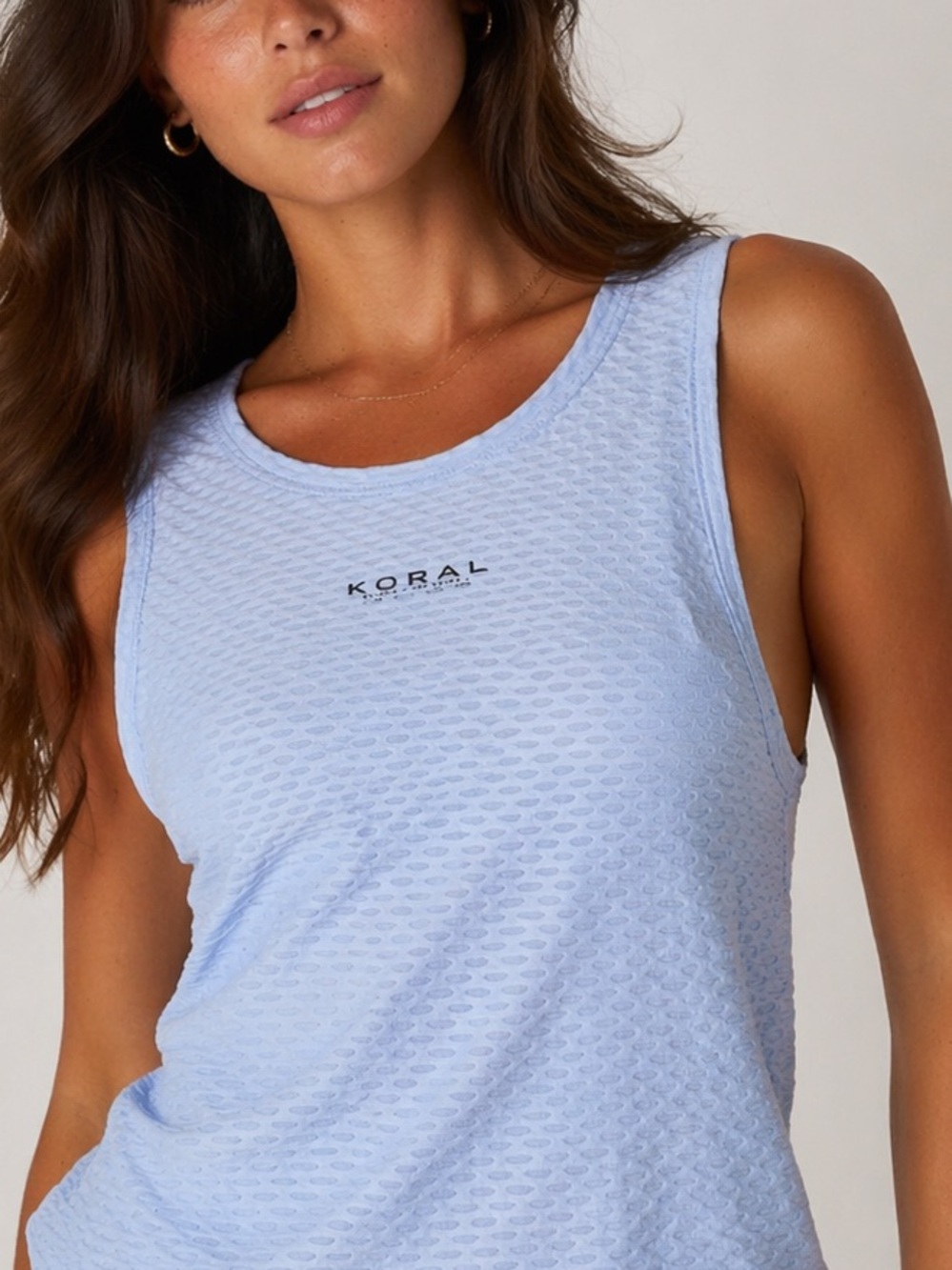 Koral Light Blue Netz Tank Top